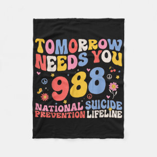 Retro Tomorrow braucht 988 Suizidprävention Fleecedecke