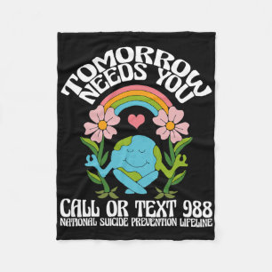 Retro Tomorrow braucht 988 Suizidprävention Fleecedecke