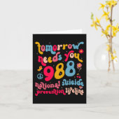 Retro Tomorrow braucht 988 Suizidprävention Karte (Gelbe Blume)