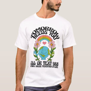 Retro Tomorrow braucht 988 Suizidprävention T-Shirt