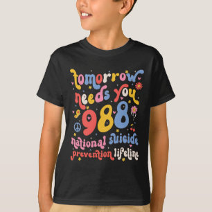 Retro Tomorrow braucht 988 Suizidprävention T-Shirt