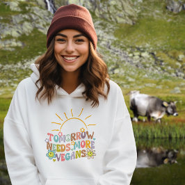 Retro Tomorrow braucht mehr Veganer, trendige Blum Hoodie