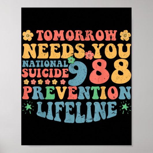 Retro Tomorrow Needs You 988 Suicide Prevention Aw Poster (Vorne)