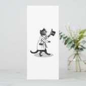 Retro Top Hat Cat Custom Party Einladung (Stehend Vorderseite)