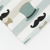 Retro Top Hat Mustache Stripmuster Fleecedecke (Ecke)