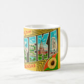 Retro Topeka Kansas Grußveranstaltung Tasse (VorderseiteRechts)