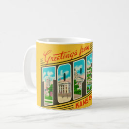Retro Topeka Kansas Grußveranstaltung Tasse