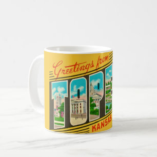 Retro Topeka Kansas Grußveranstaltung Tasse