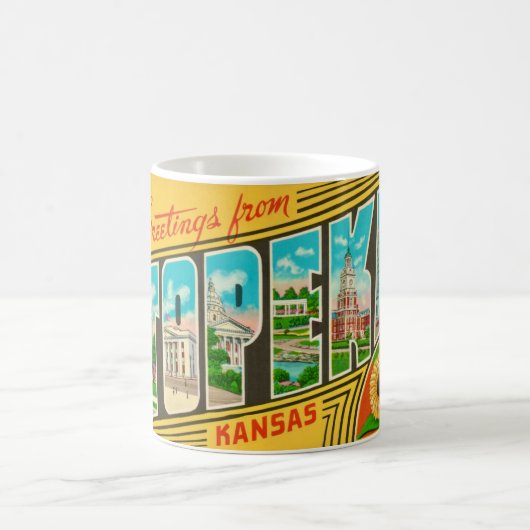Retro Topeka Kansas Grußveranstaltung Tasse (Mittel)