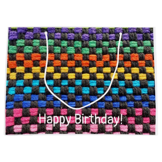 Retro-Topflappen-Karomuster  Große Geschenktüte (Vorderseite)