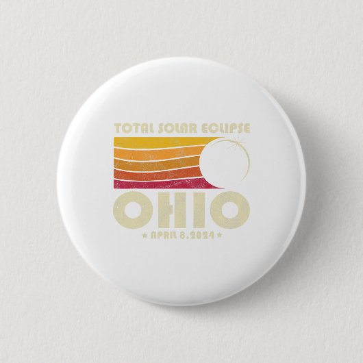 Retro Total Solar Eclipse 2024 Ohio Usa Totality Button (Vorderseite)