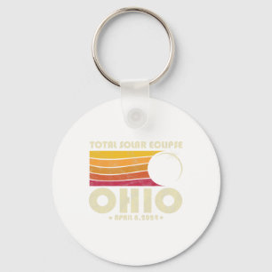 Retro Total Solar Eclipse 2024 Ohio Usa Totality Schlüsselanhänger