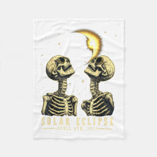 Retro Total Solar Eclipse 2024 Skeleten für Men Wo Fleecedecke