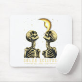 Retro Total Solar Eclipse 2024 Skeleten für Men Wo Mousepad (Mit Mouse)