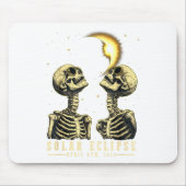 Retro Total Solar Eclipse 2024 Skeleten für Men Wo Mousepad (Vorne)