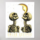 Retro Total Solar Eclipse 2024 Skeleten für Men Wo Poster (Vorne)