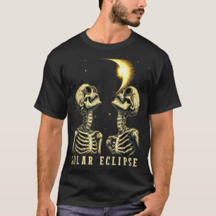Retro Total Solar Eclipse 2024 Skeleten für Men Wo T-Shirt
