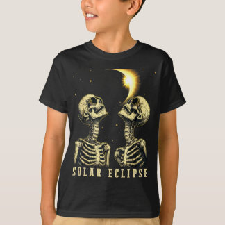Retro Total Solar Eclipse 2024 Skeleten für Men Wo T-Shirt