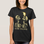 Retro Total Solar Eclipse 2024 Skeleten für Men Wo T-Shirt (Vorderseite)
