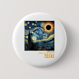 Retro Total Solar Eclipse 2024 Texas für Männer Fr Button
