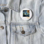 Retro Total Solar Eclipse 2024 Texas für Männer Fr Button (Beispiel)