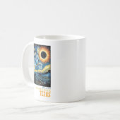 Retro Total Solar Eclipse 2024 Texas für Männer Fr Kaffeetasse (Vorderseite Links)