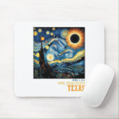 Retro Total Solar Eclipse 2024 Texas für Männer Fr Mousepad (Mit Mouse)