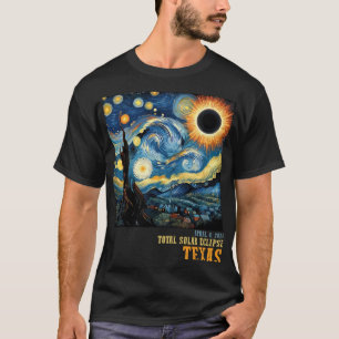 Retro Total Solar Eclipse 2024 Texas für Männer Fr T-Shirt