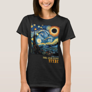 Retro Total Solar Eclipse 2024 Texas für Männer Fr T-Shirt