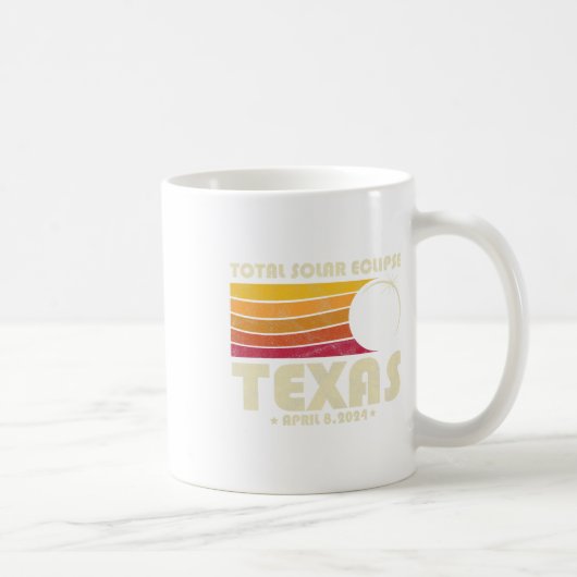 Retro Total Solar Eclipse 2024 Texas Usa Totality Kaffeetasse (Rechts)
