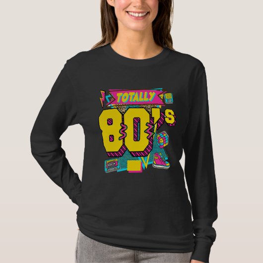 Retro Totally 80er Neon T-Shirt (Vorderseite)