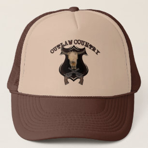 Retro-Totenkopf-Revolver-Waffen Western Outlaw Cou Truckerkappe
