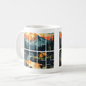 Retro-Touch Gras im Freien Typografie Kaffeetasse (Vorderseite Links)