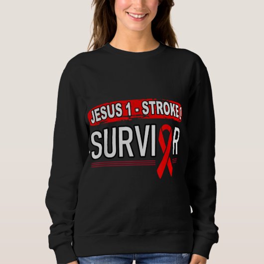 Retro Tougher als a Stroke Stroke Überlebende Jesu Sweatshirt (Vorderseite)