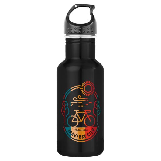 Retro-Tour Edelstahlflasche (Vorderseite)