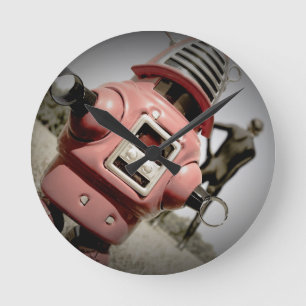 Retro Toy Robby Robot 04 Wall Clock Runde Wanduhr