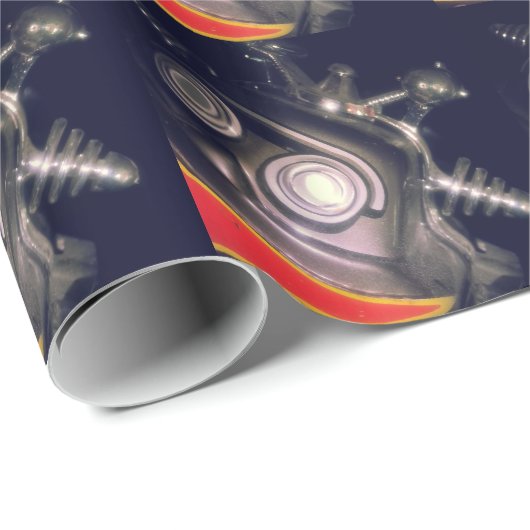 Retro Toy Robot Geschenkpapier (Rolleneckpunkt)