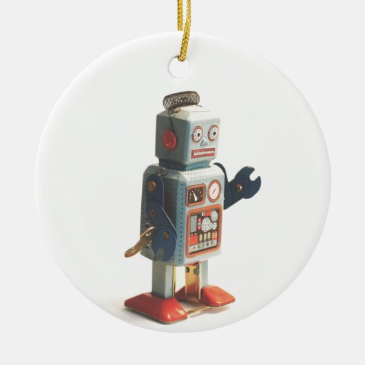 Retro Toy Robot Keramik Ornament (Vorne)