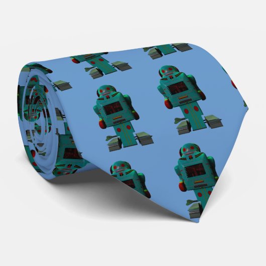 Retro Toy Robot Krawatte (Gerollt)