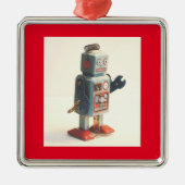 Retro Toy Robot Ornament Aus Metall (Vorne)