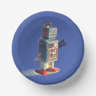 Retro Toy Robot Paper Plate Pappteller
