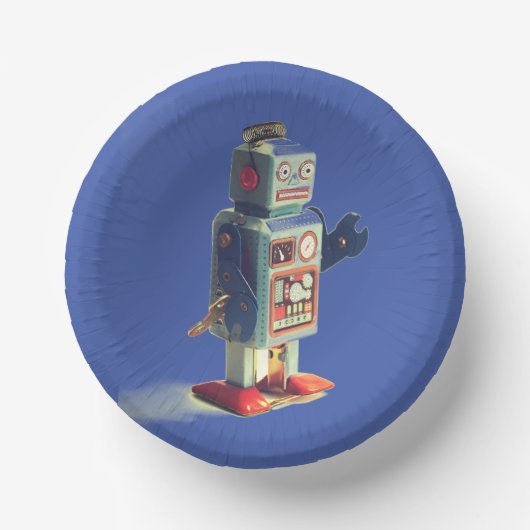 Retro Toy Robot Paper Plate Pappteller (Vorderseite)