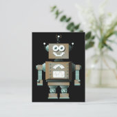 Retro Toy Robot Postcard (dk) Postkarte (Stehend Vorderseite)