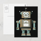 Retro Toy Robot Postcard (dk) Postkarte (Vorne/Hinten)
