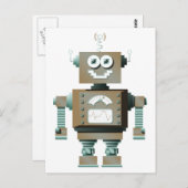 Retro Toy Robot Postcard (lt) Postkarte (Vorne/Hinten)