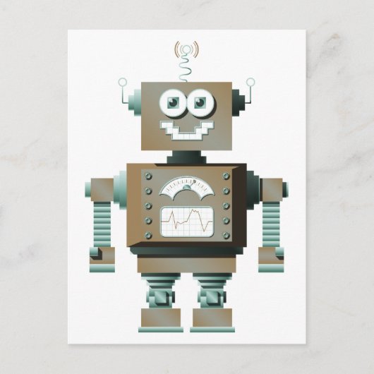 Retro Toy Robot Postcard (lt) Postkarte (Vorderseite)