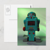 Retro Toy Robot Postcard Postkarte (Vorne/Hinten)