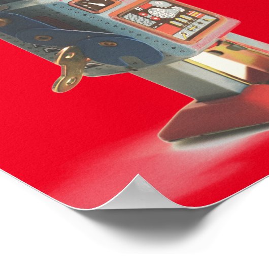 Retro Toy Robot Poster (Ecke)