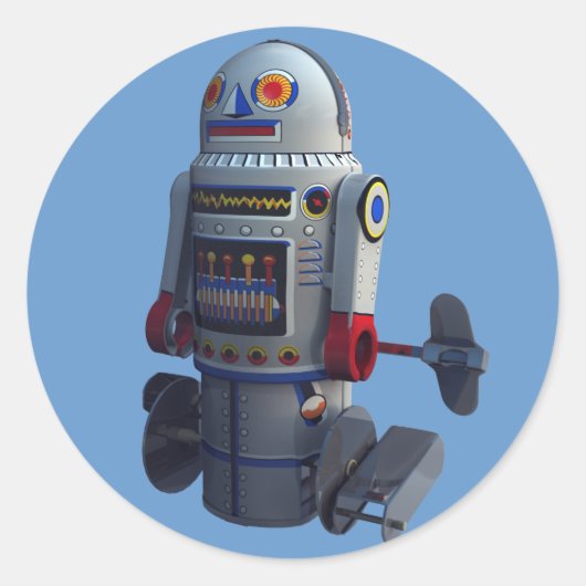Retro Toy Roboter Nummer 7 Aufkleber (Vorderseite)