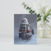 Retro Toy Roboter Nummer 7 Postkarte (Stehend Vorderseite)